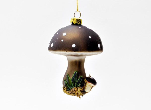 Christmas tree toy Mushrooms. Mushroom with mushroom