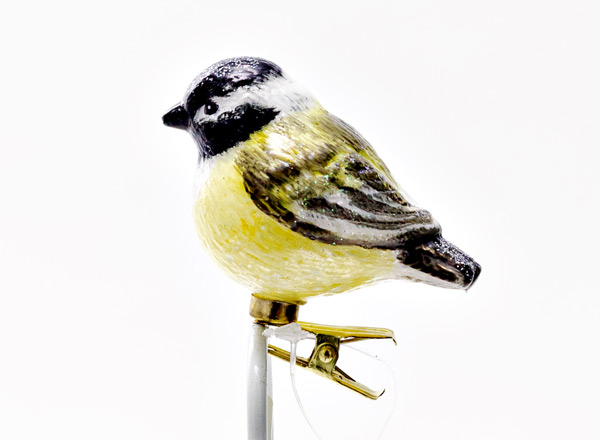 Christmas tree toy Sparrow on a clothespin