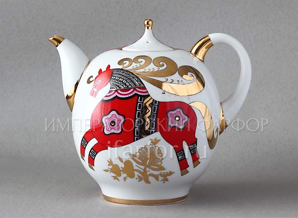 Teapot tea urn (diluting teapot) Red horse Novgorod