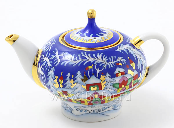 Teapot brewing Winter fairy tale Novgorod