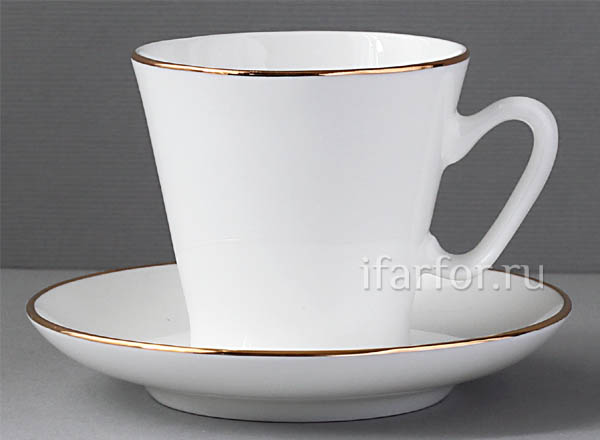 Cup and saucer Coffee Gold edging 14 Black coffee