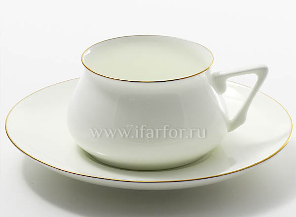 Cup and saucer Coffee Gold edging Bilibin-1