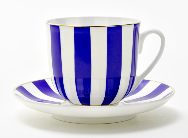 Cup and saucer Yes and no (cobalt) Lily of the valley