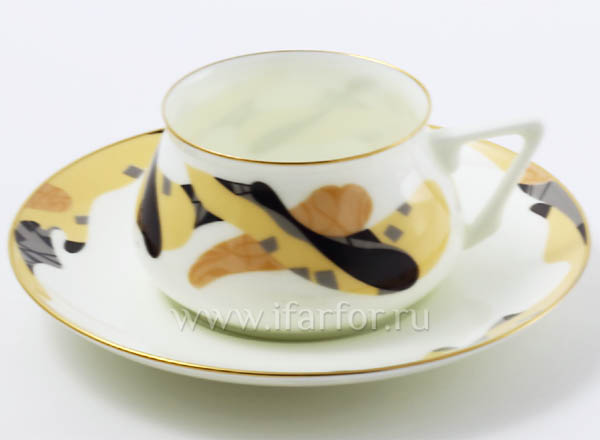 Cup and saucer Caramel Bilibin-1