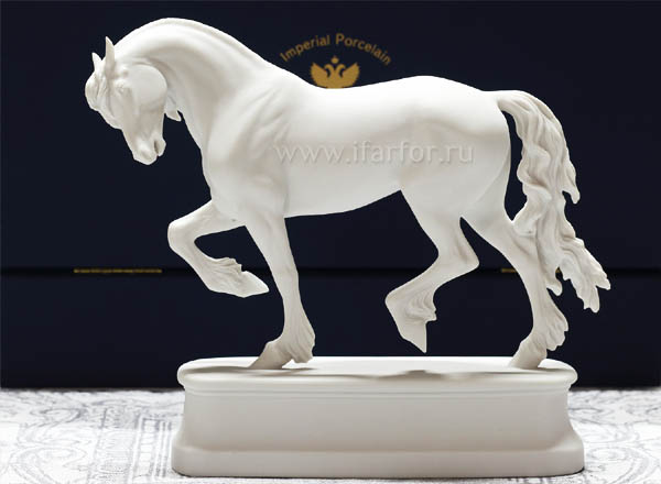 Gift set White Friesian horse