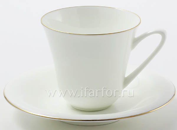 Cup and saucer tea Gold edging Garden