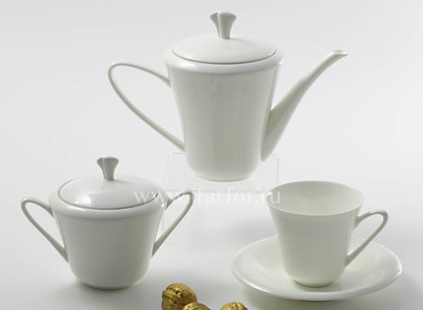 Tea Set White 6/14 Garden