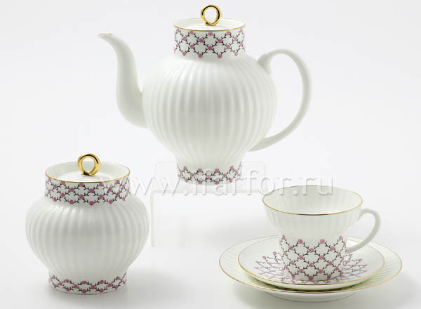 Tea Set Pink net 6/20 Wave