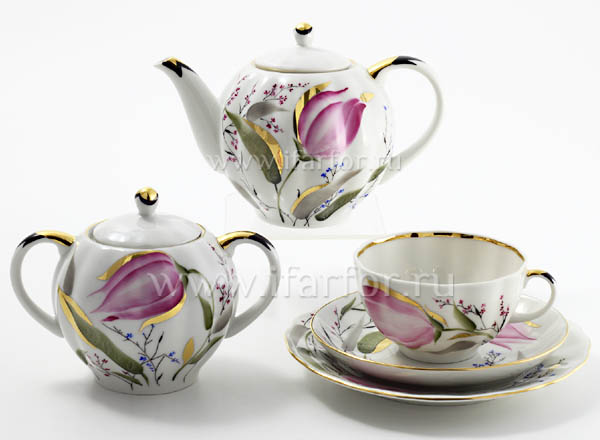 Tea Set Pink tulips 6/20 Tulip