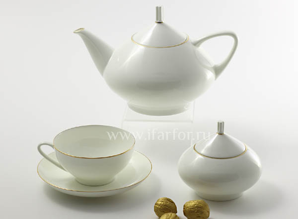 Tea Set Gold ribbon 6/14 Domed