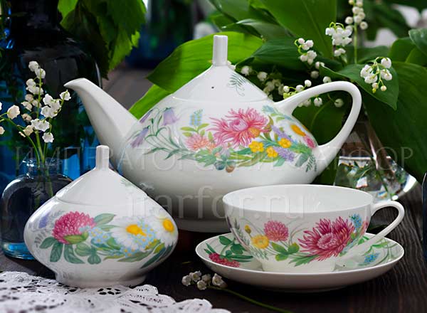 Tea Set Wildflowers 6/14 Domed