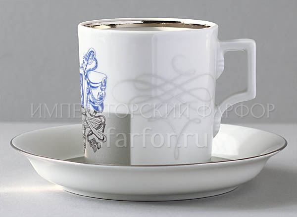 Cup and saucer tea Hussar Armorial