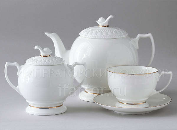 Tea Set Gold ribbon 6/14 Pearl