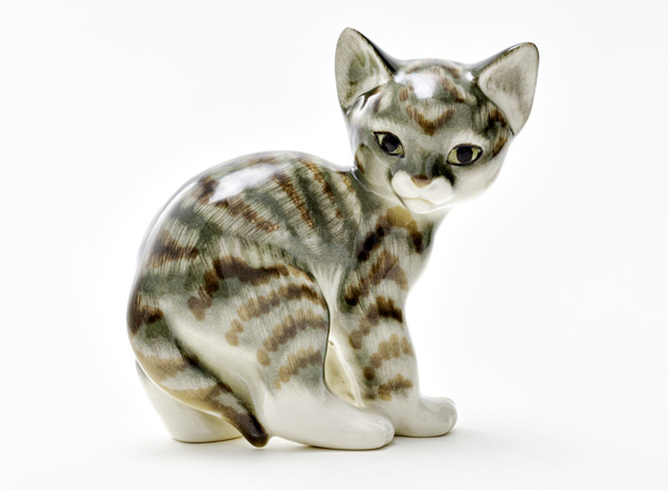 Скульптура Кошка Серая